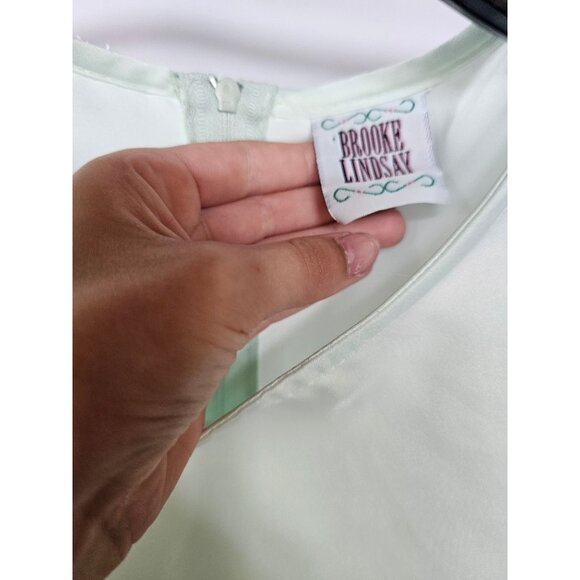 Mint Floral Overlay Child's Dress - Picture 6 of 6